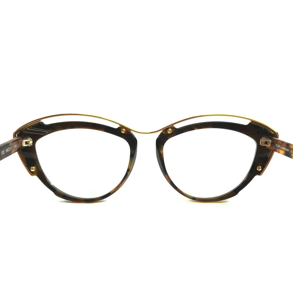 PLM Creation Eyeglasses Frames HYBRIDE I 135 Black Brown Tortoise Gold 54-17-145
